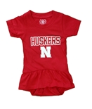 Infant Girls Nebraska Huskers Ruffle Hopper Onesie