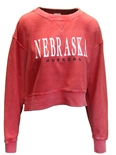 Ladies Nebraska Huskers Corded Boxy Pullover