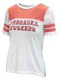 Ladies Nebraska Huskers Football Tee