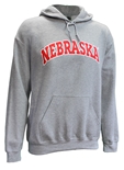 Nebraska Arch Hooded Sweatshirt - Grey