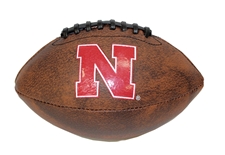Nebraska Brown Leather Junior Football
