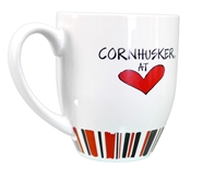 Nebraska Cornhusker Heart Striped Mug