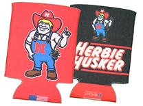 Nebraska Herbie Husker 12 Ounce Can Coolie
