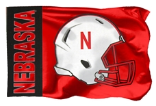 Nebraska Huskers Helmet Flag