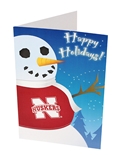 Nebraska Snowman Christmas Card