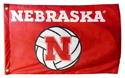 Nebraska Volleyball Flag w Grommets