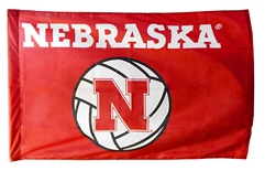 Nebraska Volleyball Flag w Sleeve