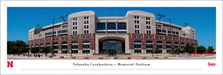 Panorama Nebraska Memorial Stadium Color Poster