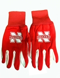 Red And White Huskers Utility Gloves