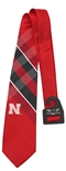 Red Black Plaid Nebraska Tie