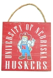 University of Nebraska Huskers Herbie Wood Hang Sign