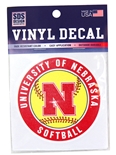 University of Nebraska Softball Decal