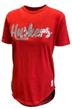 Womens Huskers Sequins Yorkville Tee