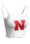 Womens Nebraska Fan Cropped Cami - Cream