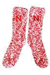 Womens Nebraska Marled Slipper Socks
